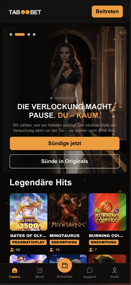 Mobile Casino-Lobby
